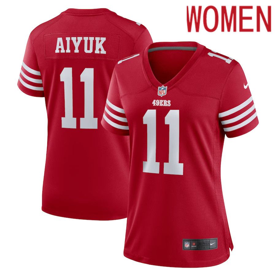 Women San Francisco 49ers #11 Brandon Aiyuk Nike Scarlet Game Player NFL Jersey